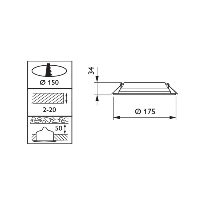 LED Downlight 10 5W PHILIPS Ledinaire Slim Schnitt Ø 150 mm DN065B G3