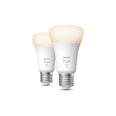 Product of Pack of 2u E27 Smart LED Bulbs PHILIPS Hue White 9W A60 800 lm