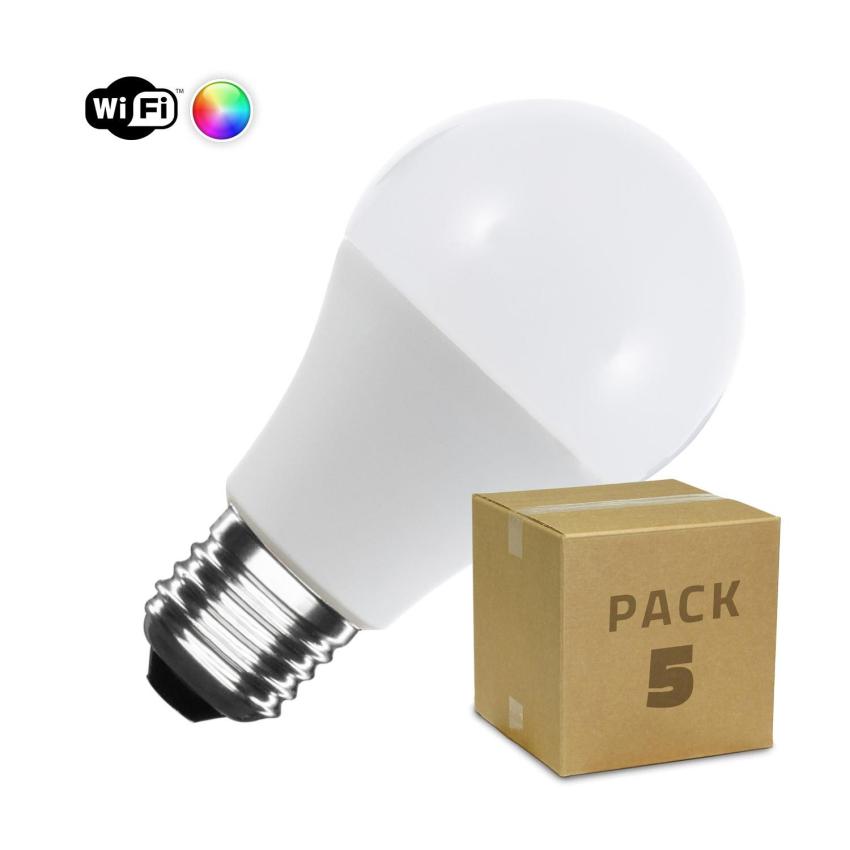 Product of Pack of 5 6W E27 A60 806 lm Smart WiFi RGBW Dimmable LED Bulbs 