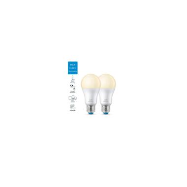 Product of Pack of 2u E27 Smart LED Bulb WiFi + Bluetooth WIZ Dimmable 8W A60 806 lm