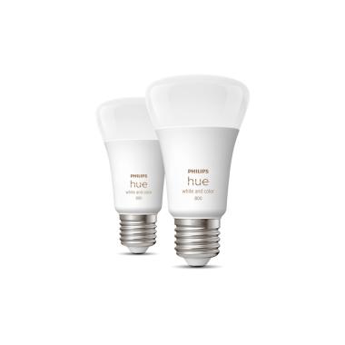 Product of Pack of 2 6.5W E27 A60 570 lm Smart LED Bulbs PHILIPS Hue White