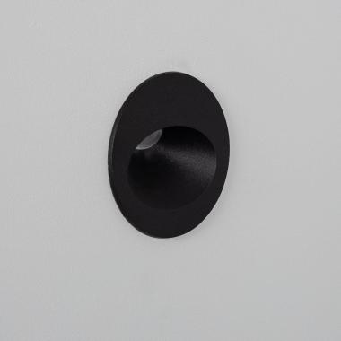 Product of 3W Coney Recessed Round Outdoor LED Wall Light in Black 