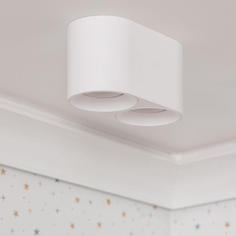 Prodotto da Applique da Soffitto con Lampadina GU10 Doppia Bianco Space