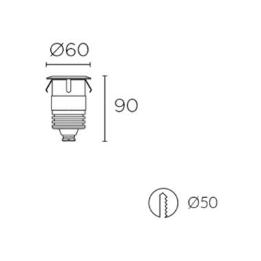 Produit de Spot LED Extérieur 1W Encastrable au Sol Gea Signaling LEDS-C4 55-9620-54-CL