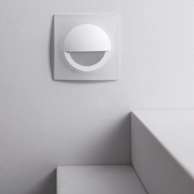 Produit de Balise LED 3W Encastrable au Mur Carrée Occulare Blanche