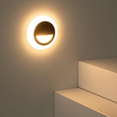 Product van Wandlamp LED 3W Aluminium rond Oculare zwart