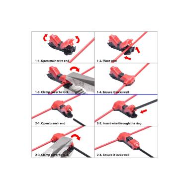 Product of T-Type 1 Pole Connector with 0.5mm Unwrapped Cable for IP40 LED Strip 