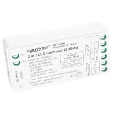 Produkt od Přijímač Stmívač LED Pásku Jednobarevného/CCT 12/24V DC MiBoxer FUT035S+ Kompatibilní s Tlačítkovým Spínačem