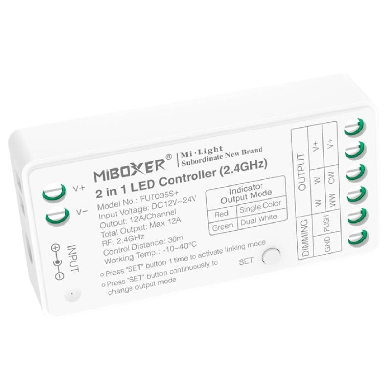 Produkt von Controller Dimmer LED Einfarbig/CCT 12/24V DC MiBoxer FUT035S+ kompatibel mit Taster