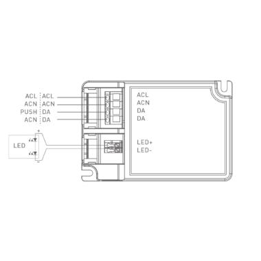 Produkt von Treiber BOKE Dimmbar DALI/PUSH 200-240V No Flicker Ausgang 6-38V 450-1100mA 42W BK-DEL042