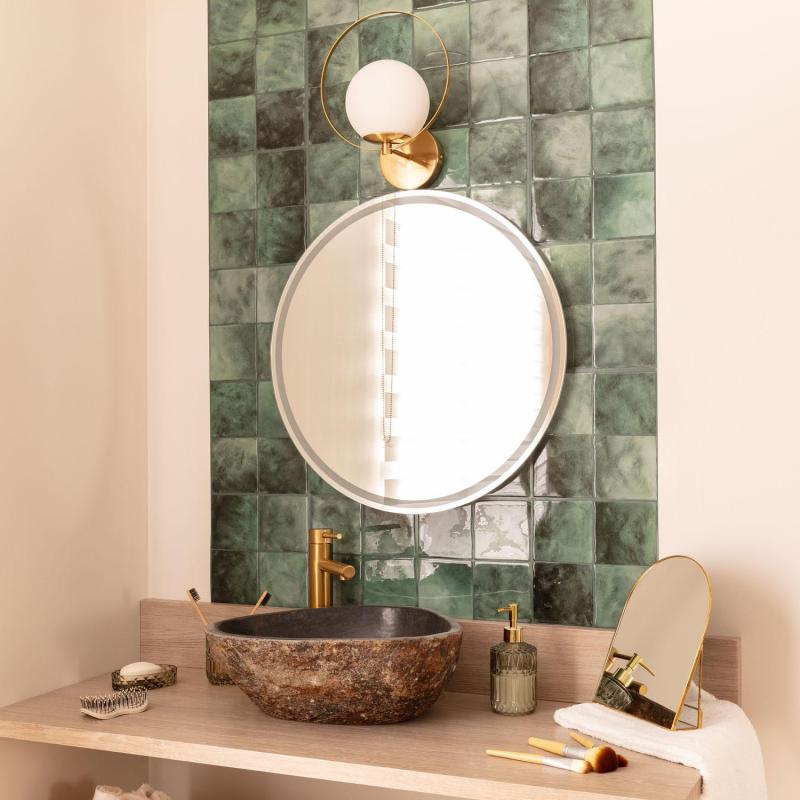 Product of Jizan Anti-Fog Bathroom Mirror with LED Light Ø60 cm