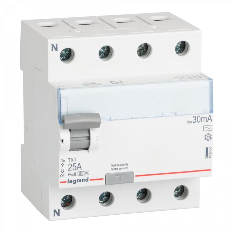 Produit de Interrupteur Différentiel TX³ Industriel 4P-30mA Class AC 25-40A 10kA LEGRAND 403004