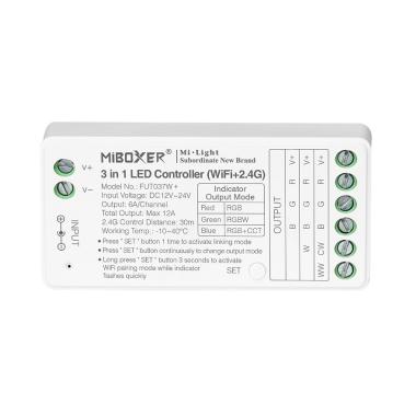 Product of MiBoxer FUT037W+ 12/24V DC RGB/RGBW/RGBWW WiFi LED Dimmer Controller