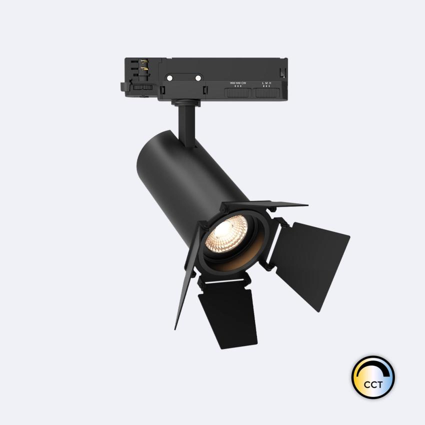 Product van LED Track Spot Driefasig 30W Fasano Cinema CCT No Flicker Dimbaar DALI Zwart
