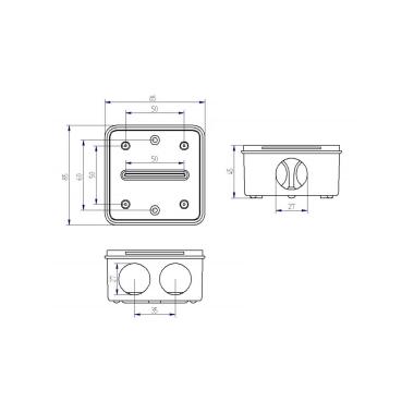 Product of IP65 Waterproof Surface Junction Box 85x85x45mm