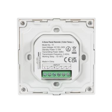 Product of 220-240V AC Wall Mounted RF Remote for LED CCT 4 RF Zone Dimmer Mi Boxer T2