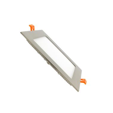 Pannello Downlight LED 12W Quadrata SuperSlim Foro 155x155mm Argento