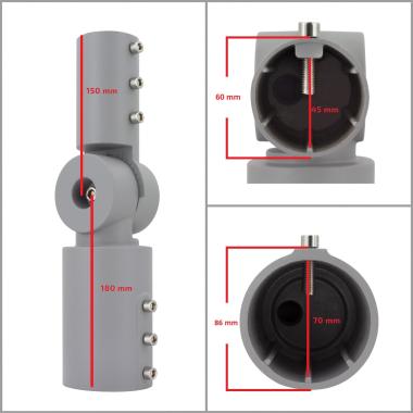 Prodotto da Braccio Regolabile 90º per Apparecchi di Illuminazione Stradale Grigio