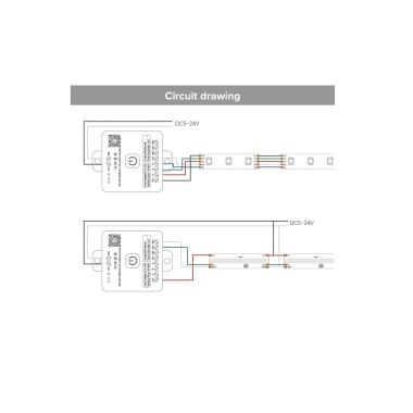 Produkt von Controller Dimmer für LED Streifen 12/24V DC 12 in 1 W/CCT/RGB/RGBW/RGBWW/IC Digital SPI mit Fernbedienung und Bluetooth Control