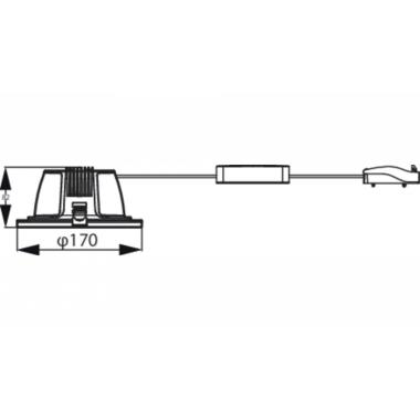 Product van Downlight LED 12W PHILIPS Ledinaire IP54 Zaagmaat Ø 150 mm DN070B