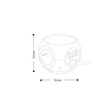 Product van Multiple Basis 3 Stopcontact  F Type Schuko+ 3 USB-A 1,4m SIMON BM516302