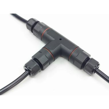 Product van Waterdichte 3-contactkabelconnector T model met snelkoppeling 0.5mm²-2.5mm² IP68 