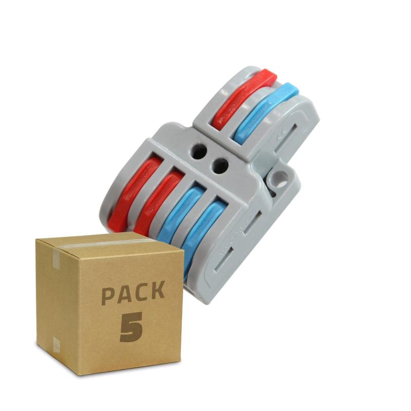 Product of Pack of 5u Quick Connectors with 2 Inputs and 4 Outputs SPL-42 for 0.08-4mm² Electrical Cable