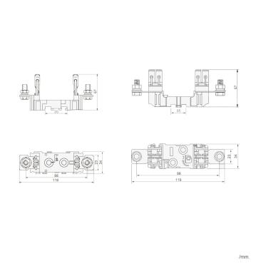 Prodotto da Portafusibili gPV 195x52 1000V DC MAXGE  