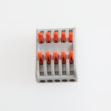 Produit de Pack 5 Connecteurs Rapides 5 Entrées et 5 Sorties SPL-5 pour Câble Électrique de 0.08-4mm²