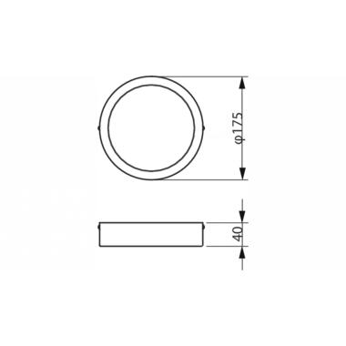 Product van Plafondlamp PHILIPS Ledinaire Rond LED 10.5W Zaagmaat Ø175 mm DN065C G3