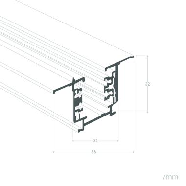 Product of 1 Metre Recessed Three-Circuit LED Track