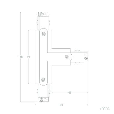 Product of T Connector with Right Side Connection for Three Phase Track 