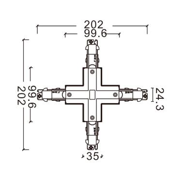 Produit de Connecteur Type X pour Rail Triphasé DALI TRACK