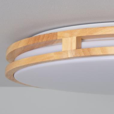 Product van Plafondlamp LED 20W Rond Hout Ø405 mm  CCT Selecteerbaar Donati