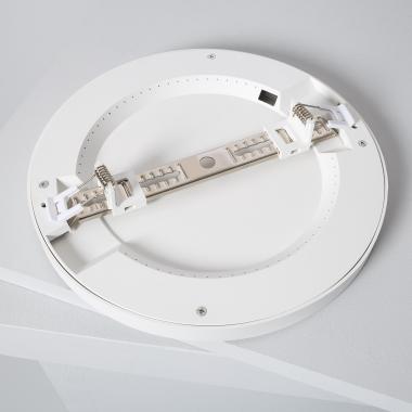 Produit de Dalle LED Ronde 18W CCT Sélectionnable Slim Surface avec Détecteur de Présence PIR Coupe Ajustable Ø75-205 mm 