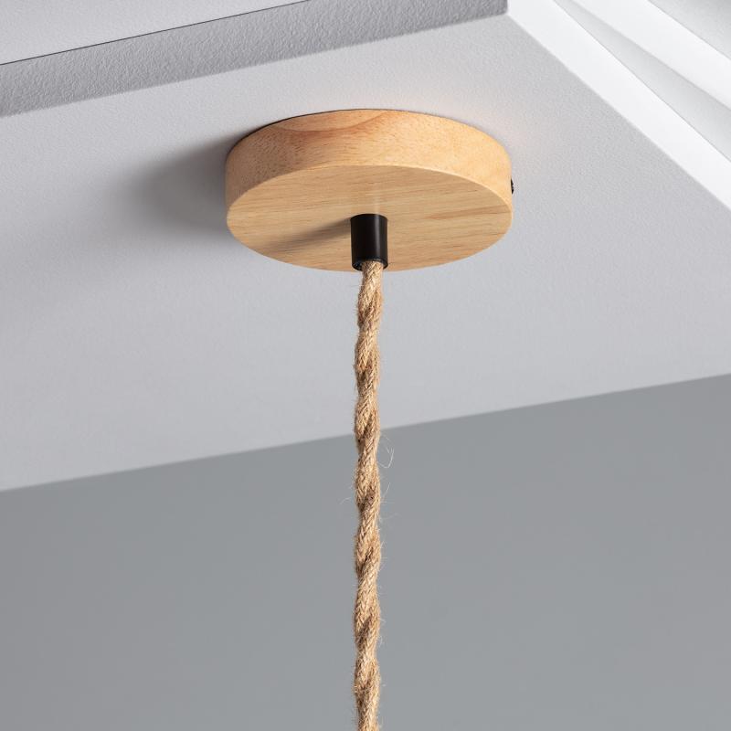 Product van Plafondplaat met Fitting voor Hanglamp met Gevlochten Textielkabel en Zwart