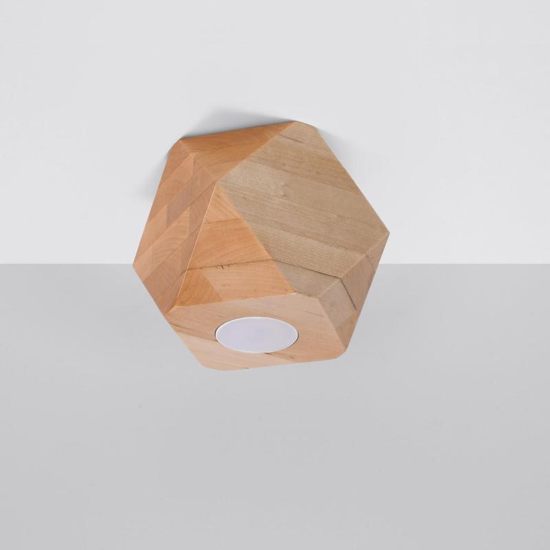 Product van Plafondlamp Woody 1 Hout SOLLUX 