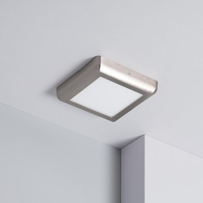 Produit de Plafonnier LED Carré 12W Métal Design Silver 180x180 mm 