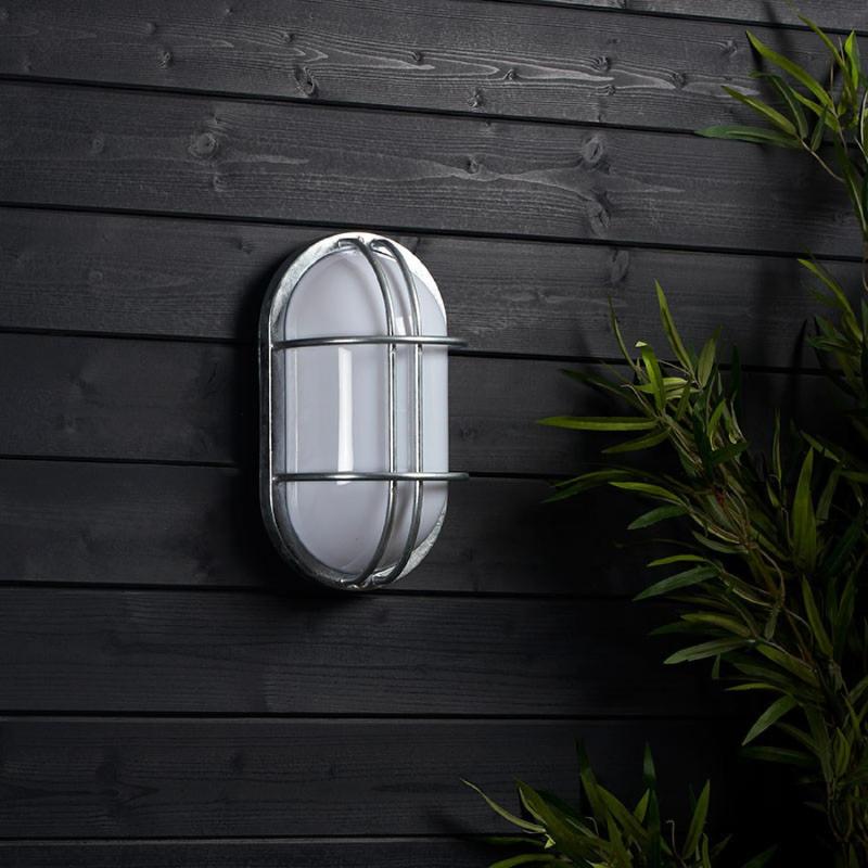 Product van Plafondlamp Ovaal Outdoor  260x146 mm Hublot Fjord Gegalvaniseerd Staal