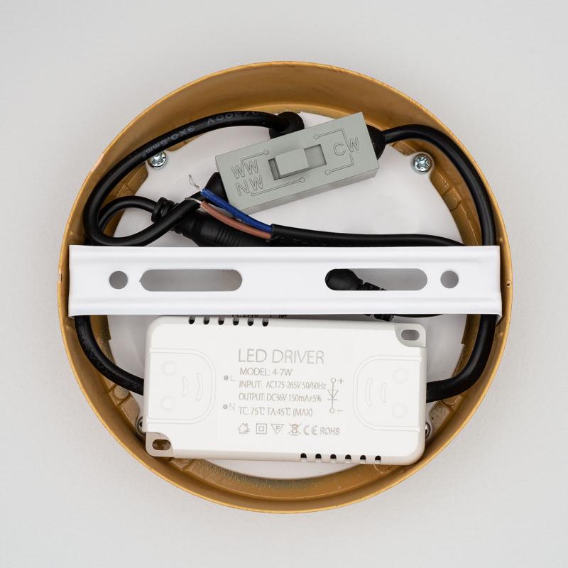 Product van Plafondlamp LED 6W Rond Aluminium Slim Ø110 mm CCT Selecteerbaar Galán SwitchDimm