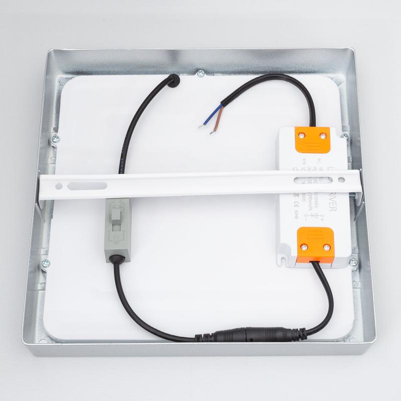 Product van Plafondlamp LED 18W Vierkant Aluminium 210x210mm Slim CCT Selecteerbaar Galán SwitchDimm