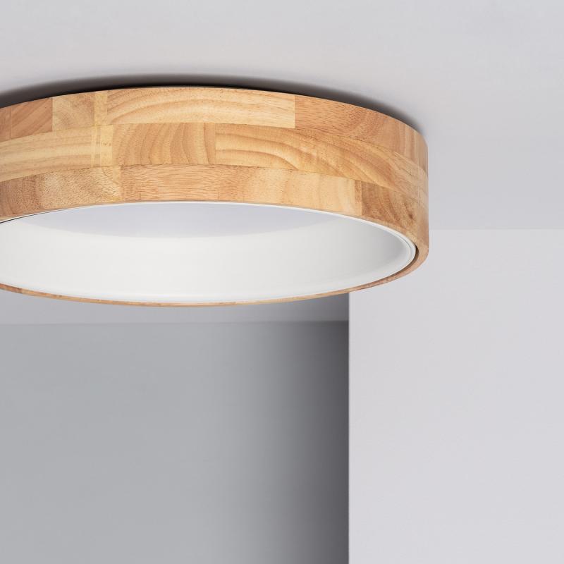 Produit de Plafonnier LED Rond Bois 15W CCT Sélectionnable Dari Ø370 mm