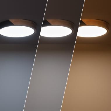Produkt od Přisazené Stropní Kruhové 18W LED Svítidlo Ø320 mm CCT dle Výběru Dřevěné Semi-Dari