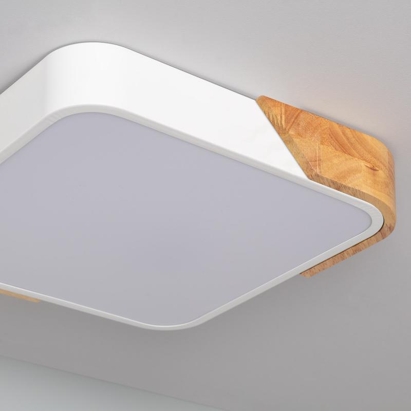 Produit de Plafonnier LED 18W Carré Bois 325x325 mm CCT Sélectionnable Semi-Dari 