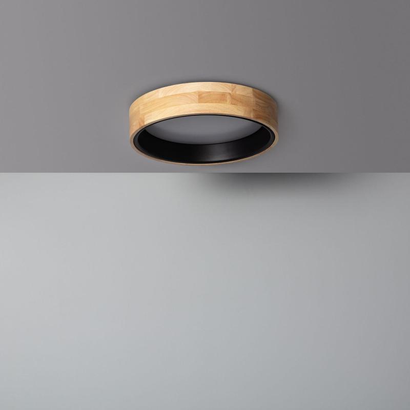 Product van Plafondlamp LED 15W Rond Hout Ø370mm CCT Selecteerbaar Dari