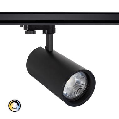 Produit de Spot LED New d'Angelo 30W Noir CCT CRI90 LIFUD pour Rail Triphasé (3 Allumages) avec Optique Variable