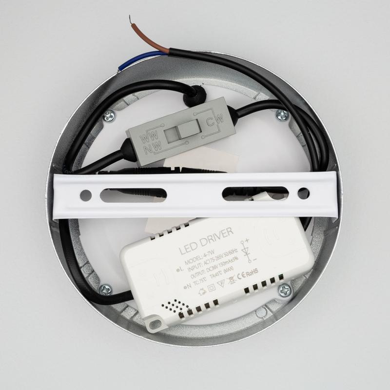 Product van Plafondlamp LED 6W Rond Aluminium Slim Ø110 mm CCT Selecteerbaar Galán SwitchDimm