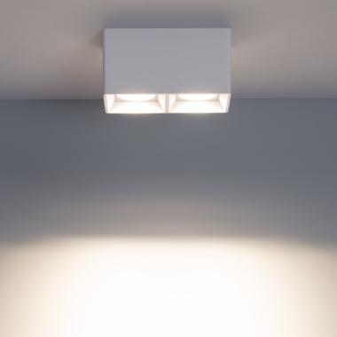 Product of Space Square Double Ceiling Spotlight with GU10 Bulb in White