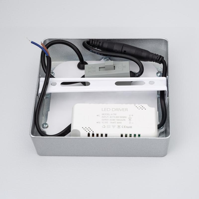 Product van Plafondlamp LED 6W Vierkant Aluminium 105x105 mm Slim CCT Selecteerbaar Galán SwitchDimm