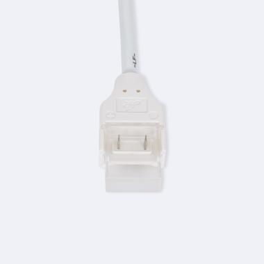 Product van Dubbele Hippoconnector met kabel voor Zelfregulerend Led strips 220V COB Sillecone FLEX Breedte 10mm